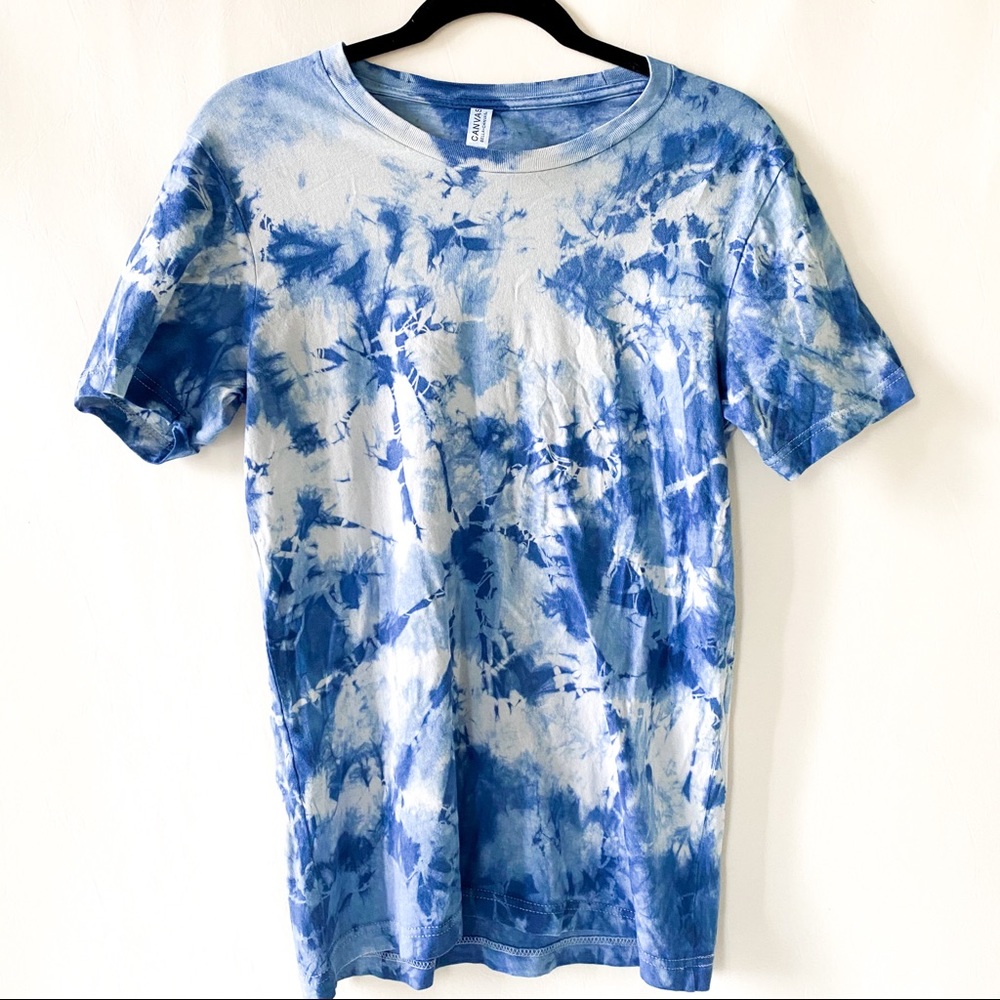 Blue Monochrome Tie Dye Natural Indigo TShirt